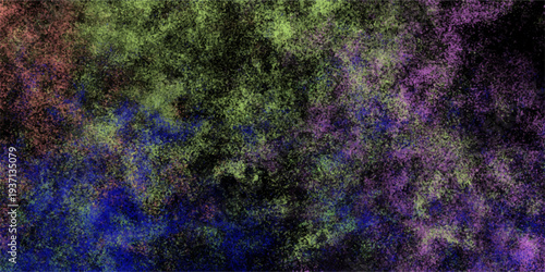 Abstract colorful nebula cloud formation with vibrant purple blue green and pink hues against a dark cosmic background creating a sense of deep space wonder and ethereal beauty