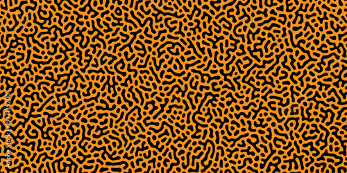 Abstract truing organic wallpaper Turing reaction diffusion monochrome seamless pattern .Monochrome Turing reaction background .Natural seamless line pattern. Linear design with biological shapes