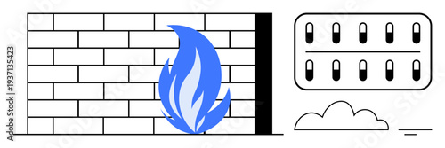 Firewall security. Firewall as a digital defense system data protection, network safety, and secure access. Firewall technology shields digital infrastructure. For cybersecurity, IT, digital