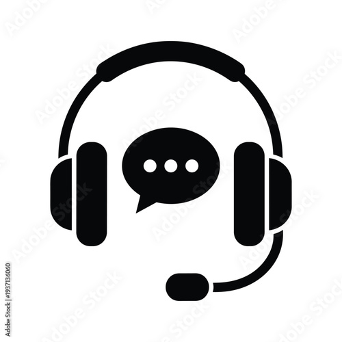 Headset Communication Icon Business Context