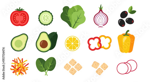 Fresh vegetables isolated on white