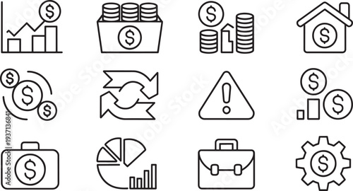 Finance including money and business symbols dollar