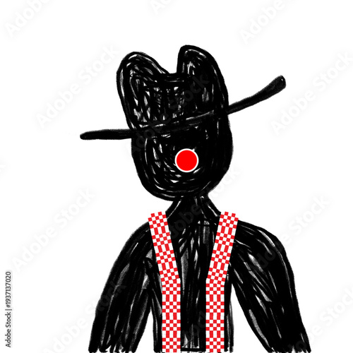 Rodeo Clown Cowboy Raster Brush & Vector