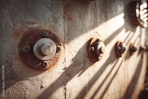 Close-up of ship tank hatch.
