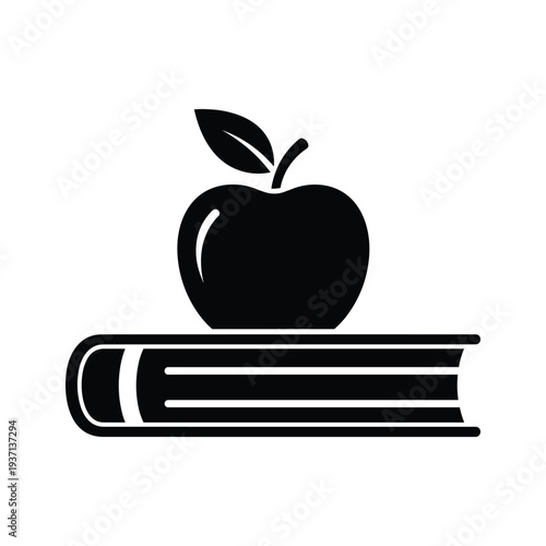 Apple Book Knowledge Icon Education Symbol