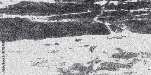 Abstract monochrome texture with horizontal bands of dark gray and white speckled areas resembling weathered wood grain or distressed concrete surfaces