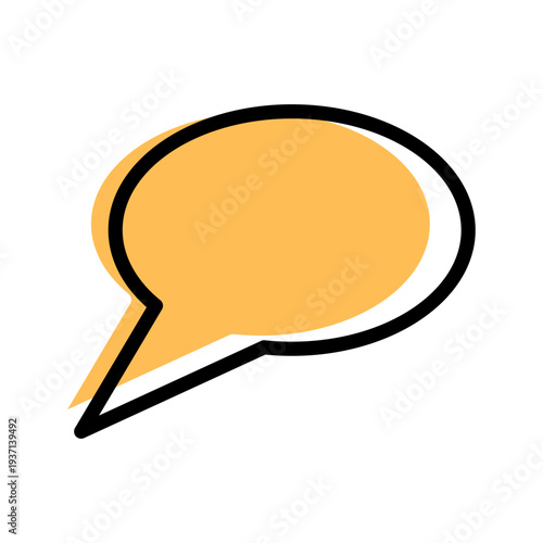 thought cloud contour comic cartoon style with yellow shadow