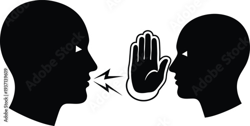 April fools day silhouette graphic hand blocking joke