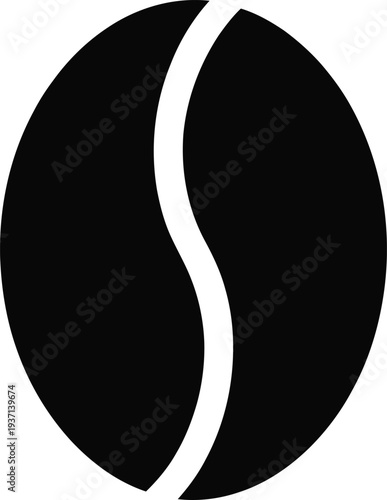 Black coffee bean icon vector