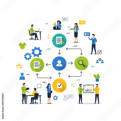 Business Team Collaboration Workflow Process Management.