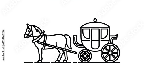 Vector horse drawn carriage icon