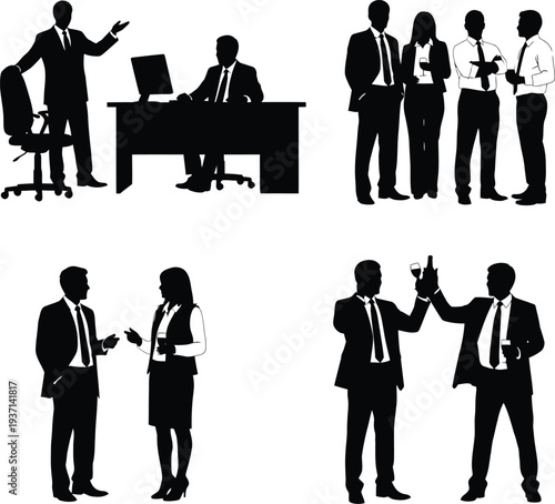 April fools day office prank silhouette illustration