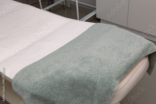 Medical couch in interior of doctor's office