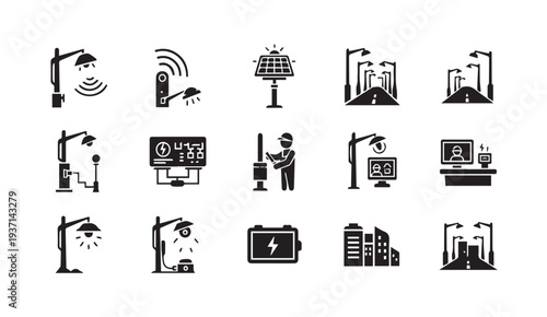 Smart streetlights with solar panels and wireless connectivity