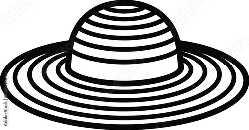 Vector illustration of a striped sun hat