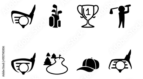 Silhouette golf icons collection