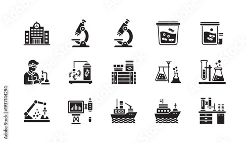 Science and laboratory icons for research and innovation projects