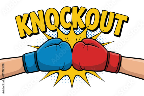A boxing illustration of two fists with a knockout graphic effect