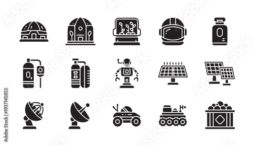 Modern technology and innovation icons set