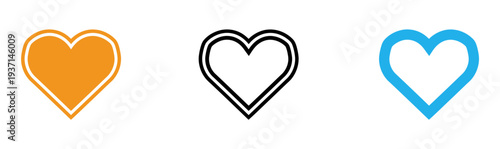 Heart symbols in orange black and blue