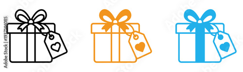 Gift boxes with heart tags