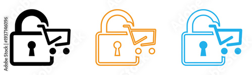 Secure data protection icons