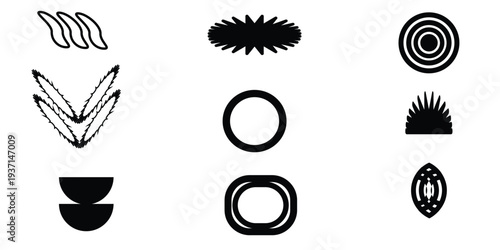 Abstract Geometric Shapes Vector Set, Modern Design Elements Collection