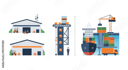 Global Logistics & Supply Chain Management: Warehouse, Automated Storage, & International Shipping Operations