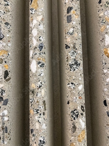 Terrazzo concrete texture with vertical architectural pattern