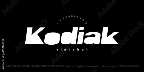 Kodiak Font is Bold modern sans serif with geometric curves and strong weight. Ideal for logos, branding, headlines, sports design, and bold typography.