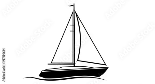 Elegant sailboat gracefully navigating the open waters, a symbol of adventure and freedom.