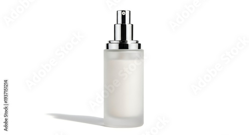Wallpaper Mural A white cosmetic bottle with a silver pump on a plain white background Torontodigital.ca