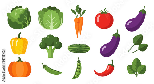 Fresh vegetables assortment illustration