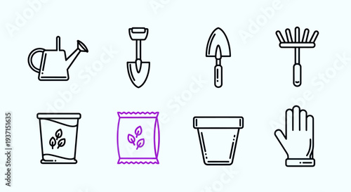 Gardening tools set illustration