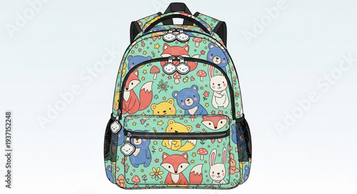 Colorful Childrens Backpack with Animal Pattern Design.