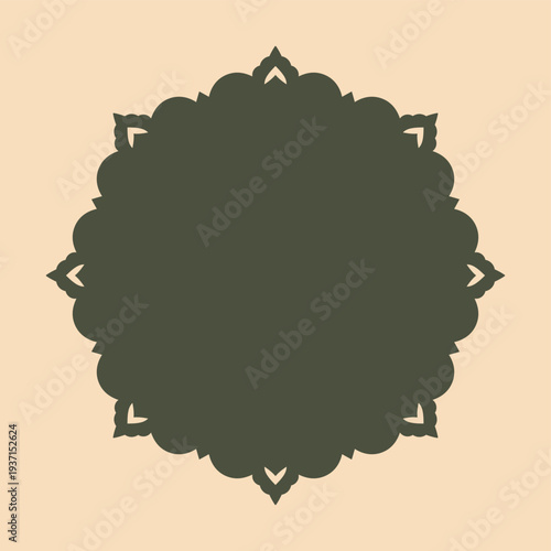 Ethnic mandala frame vintage emblem design background