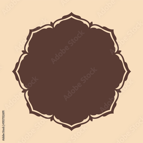 Ethnic mandala frame vintage emblem design background