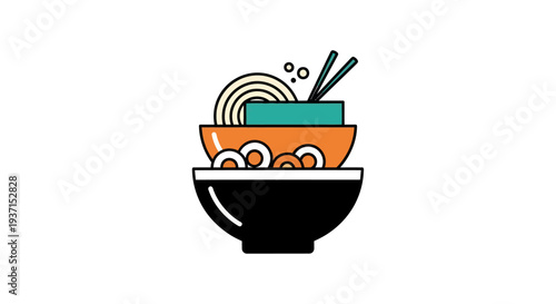 Stylized ramen bowl illustration