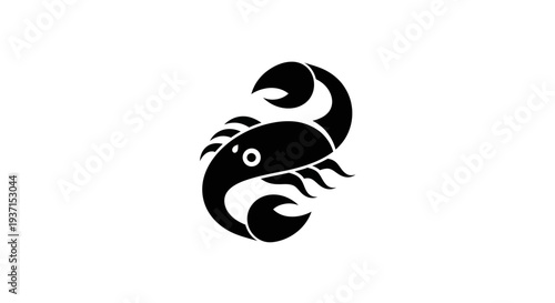 Stylized scorpion silhouette on white