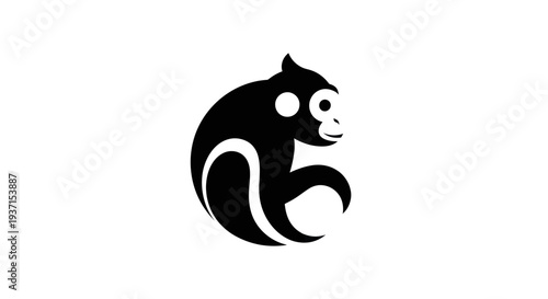 Stylized silhouette monkey logo illustration