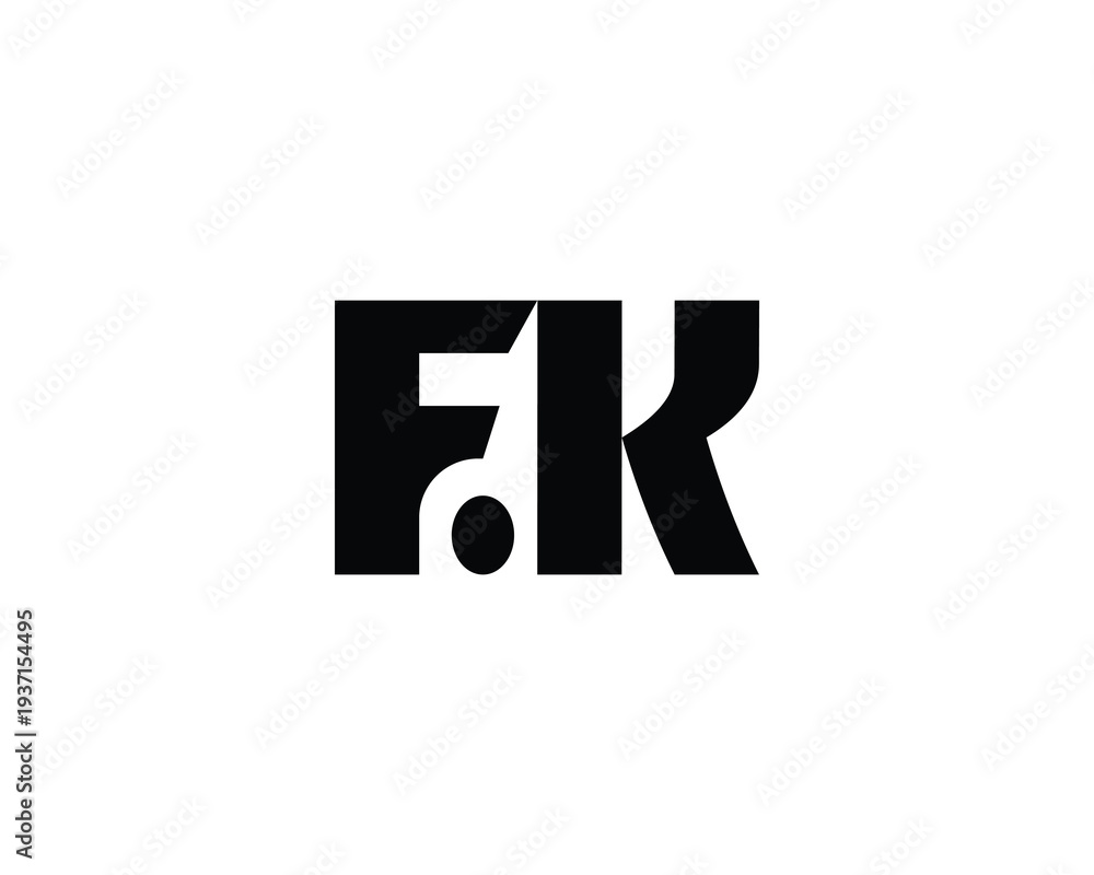 Fototapeta premium FK logo design. fk