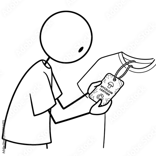 Conscious consumer choosing clothes made from sustainable mushroom mycelium leather as a vegan alternative.