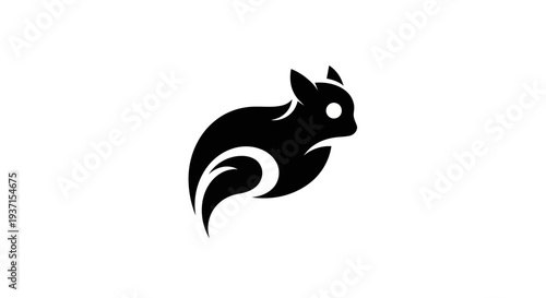 Stylized silhouette of a squirrel