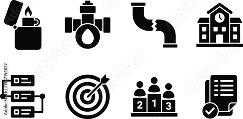 Black lighter icon vector illustration, isolated on transparent background design element