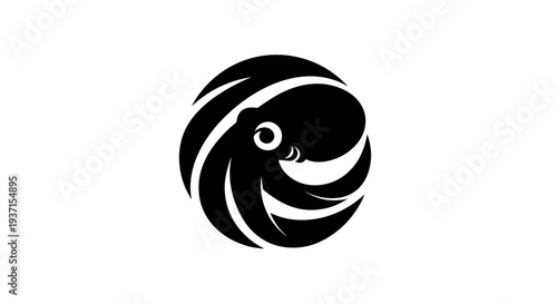 Stylized octopus in a circle