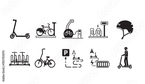 Modern transportation icons for business and lifestyle applications