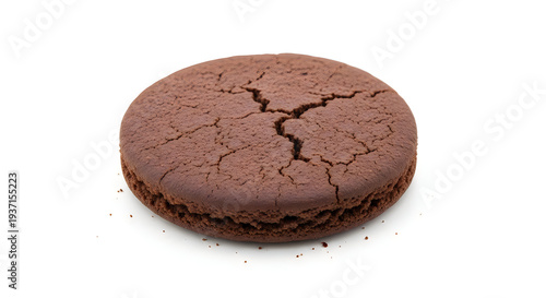 Wallpaper Mural A chocolate macaroon cookie with a cracked surface isolated on white background Torontodigital.ca