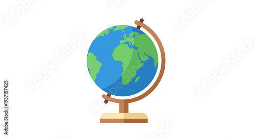 Colorful globe on stand: educational geography tool for kids and