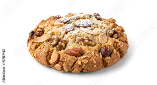 Wallpaper Mural A delicious cookie with nuts and dried fruits on a clean white background Torontodigital.ca