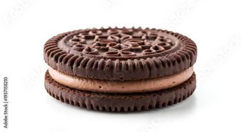 Wallpaper Mural A delicious chocolate oreo cookie with cream filling on white background Torontodigital.ca